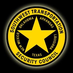 Badge of Southwest Transportation Security Council with a yellow star and state names.